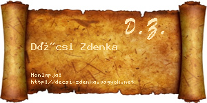 Décsi Zdenka névjegykártya